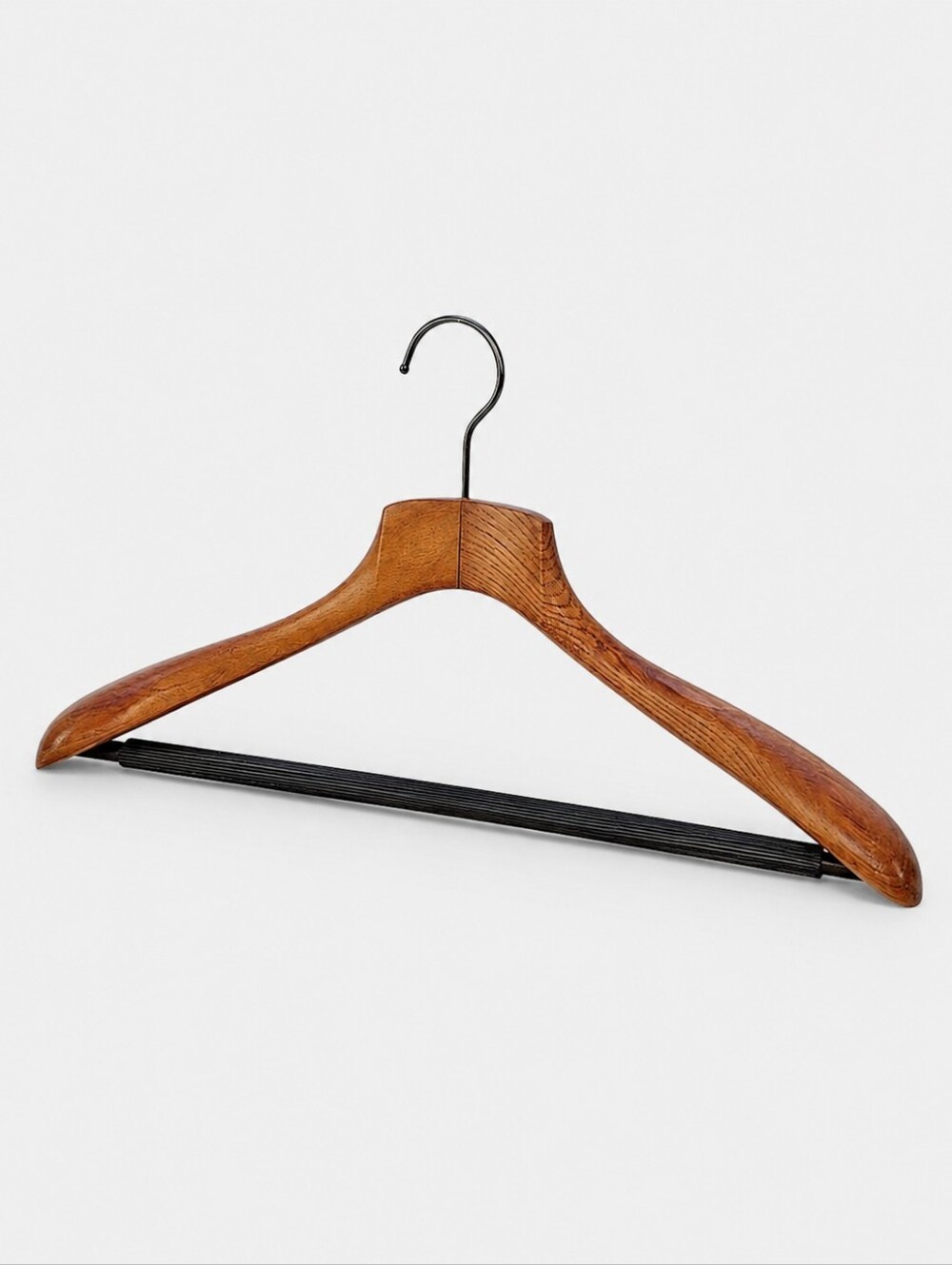 VINTAGE Cherry Wood Suit Hanger Heavy Duty Curved Luxury Coat Closet Assessory